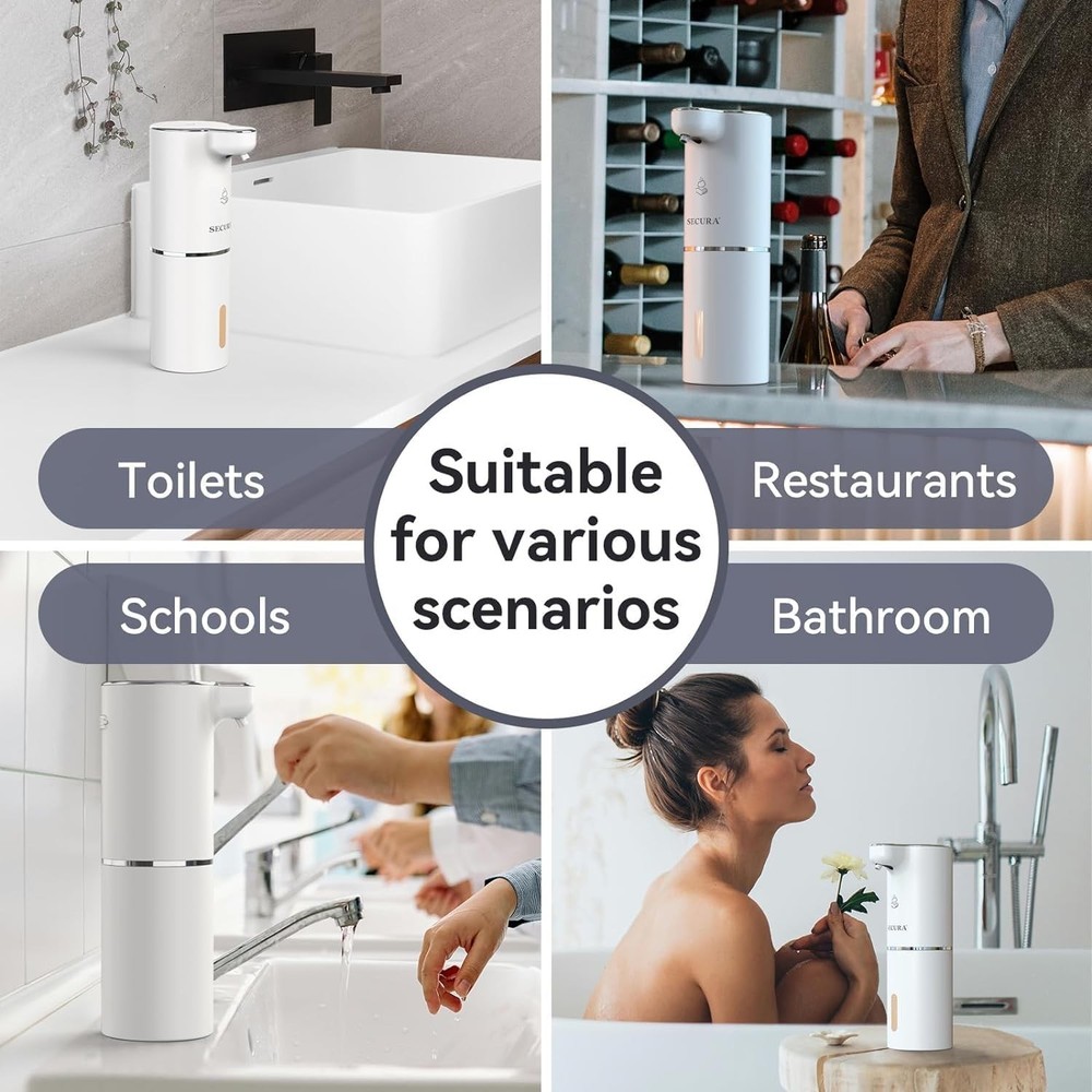 Versatile 10oz Automatic Foam Soap Dispenser - Hands-Free Kitchen & Bathroom Use
