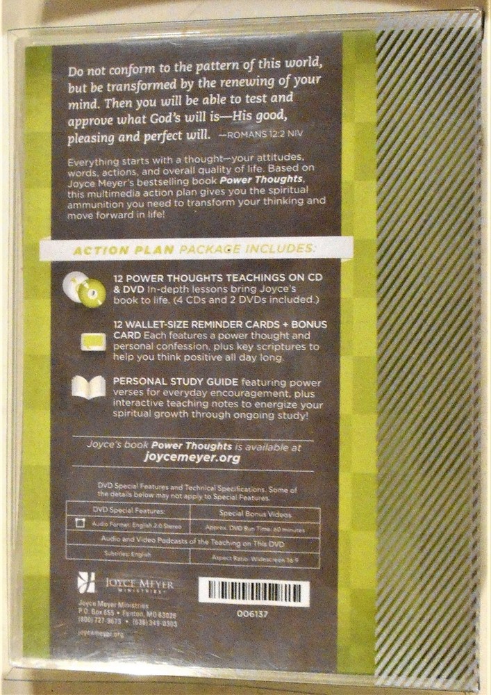 Developing Power Thoughts, Action Plan Study Package, CD DVD Guide, Joyce Meyer