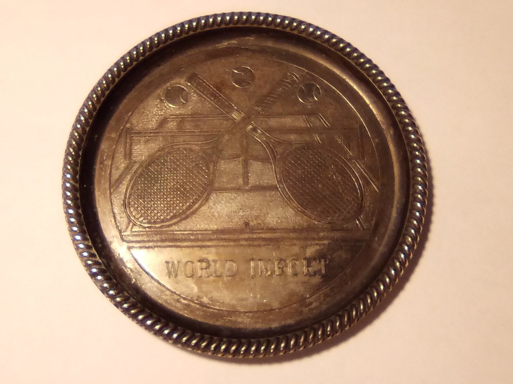 TENNIS SILVER PLATED DISH WORLD IMPORT GREAT FOR ANY OLDER COLLECTION!