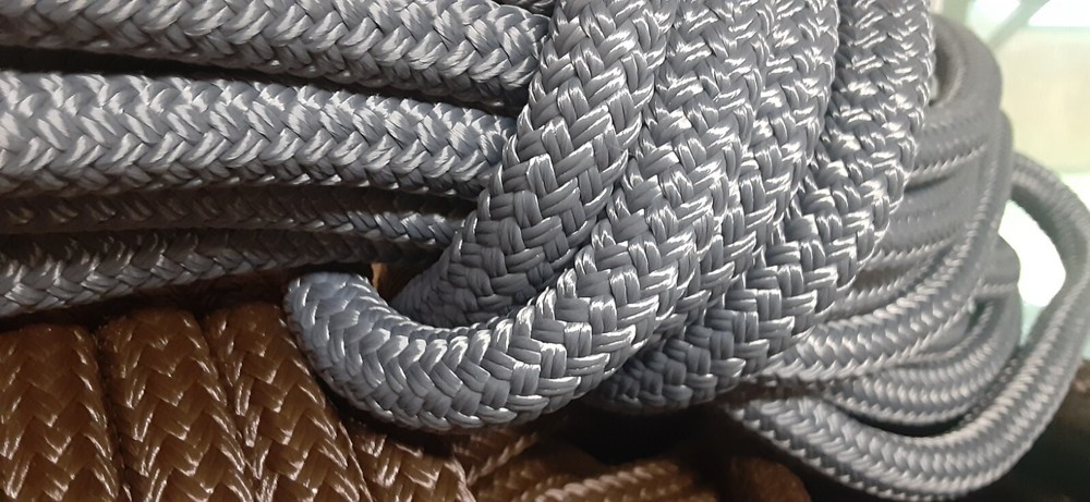 9/16 x 69 ft. Double Braid-Yacht Braid Polyester Rope. Charcoal