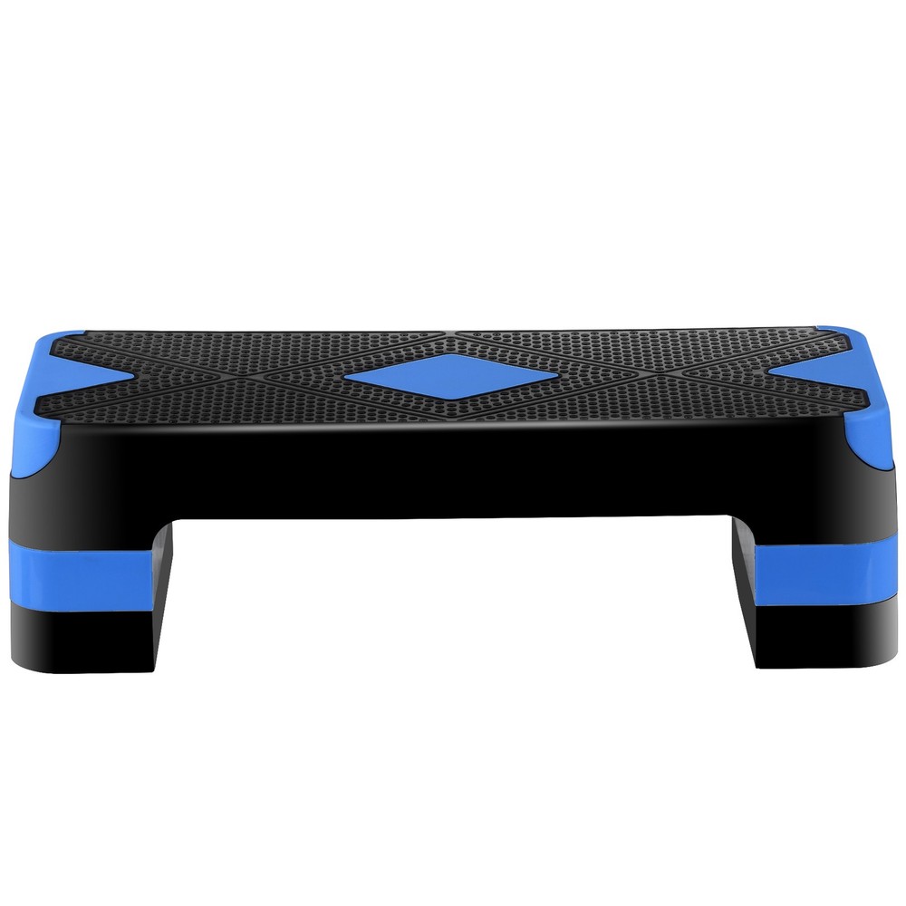 Aerobic Step Platform Exercise Step Adjustable Height 4"-6''-8' w/4 Risers Blue