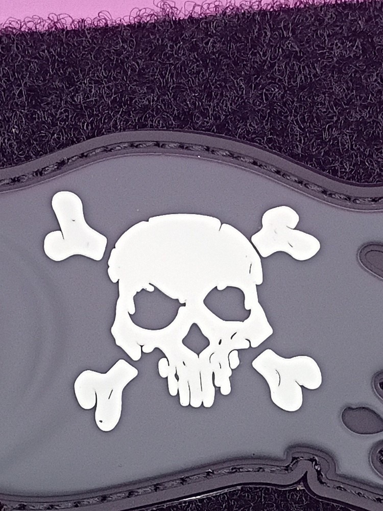 Glow in Dark Pirate Flag PVC Tactical Patch - Skull Crossbones Hook & Loop