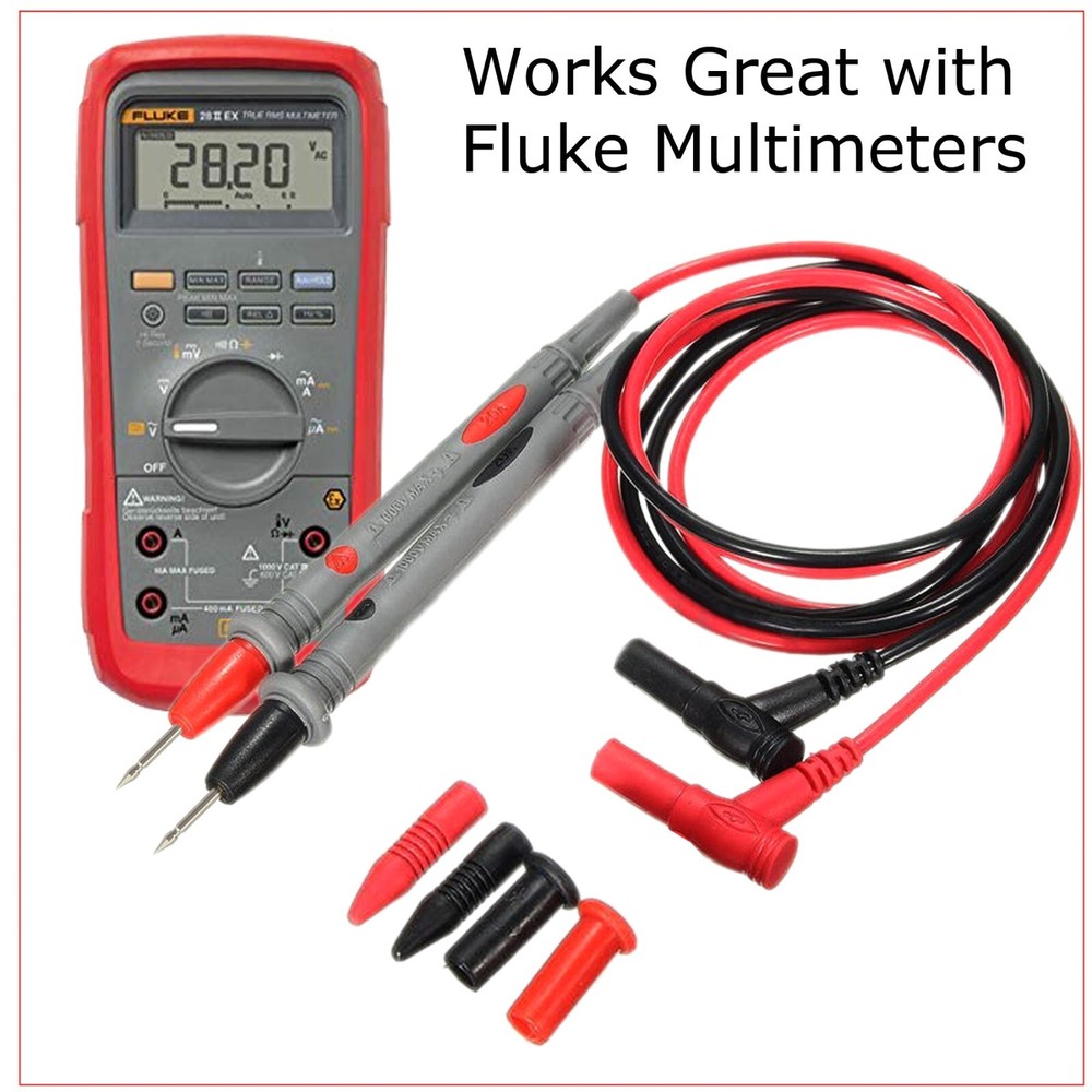 4X Multimeter Test Leads for Fluke Meter Electrical Alligator Clips Probe 20A