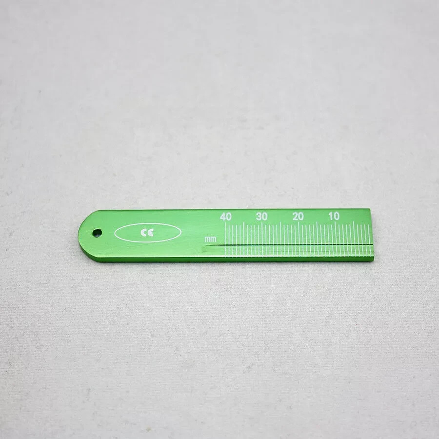 2 Pcs Dental Scale Ruler Tools Measurement Instruments Scale Ruler Blue + Green