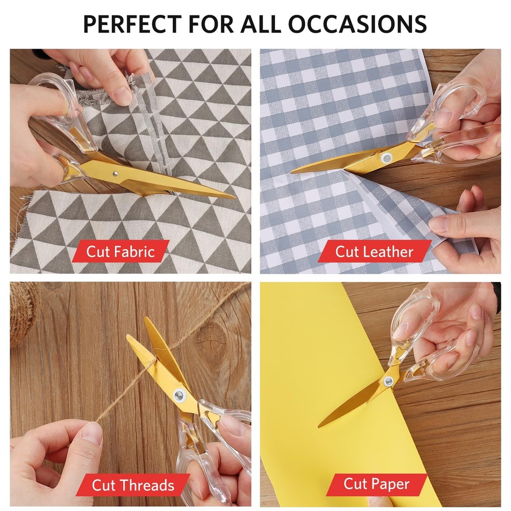 Acrylic Scissors, Ultra-Sharp Titanium Coated Blades and Ergonomic Clear Hand...