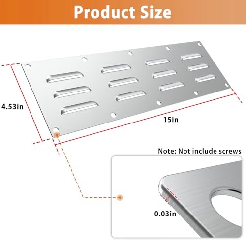 2 Pack Stainless Steel Venting Panel for Grill Accessory Silver 2 Pack