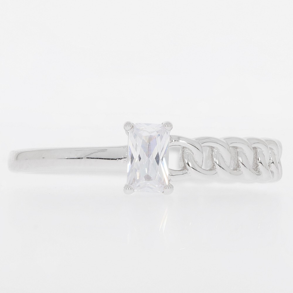Sterling Silver Semi Mount Ring Setting Emerald OCT 5X3mm Topaz