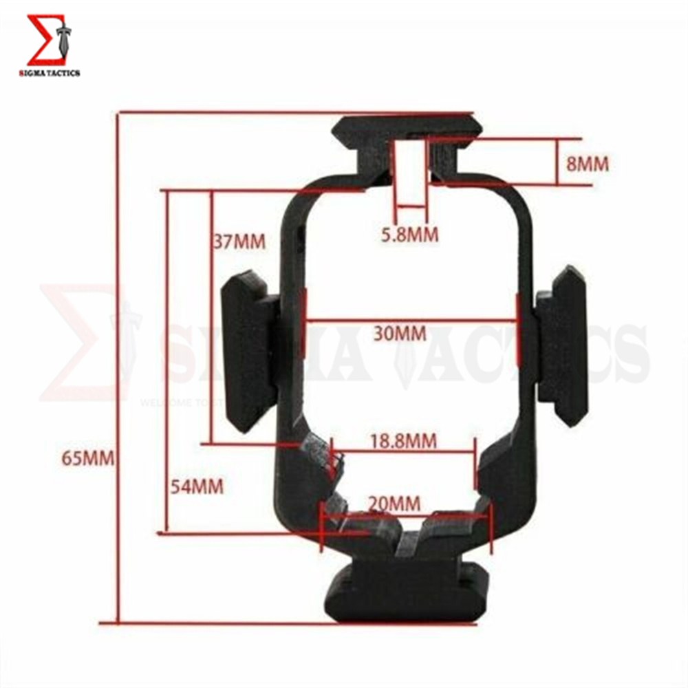 Mount Sight Universal Pistol Tactical Scope Laser Flashlight 20mm Rail Mount BLK