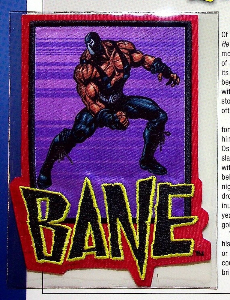 BANE PATCH on INFO CARD ~ from Willabee & Ward ~ DC COMICS PATCH COLLECTION