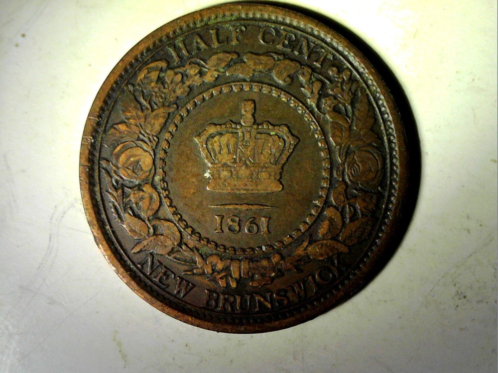 1861 Newbrunswick Half Cent from Canada.