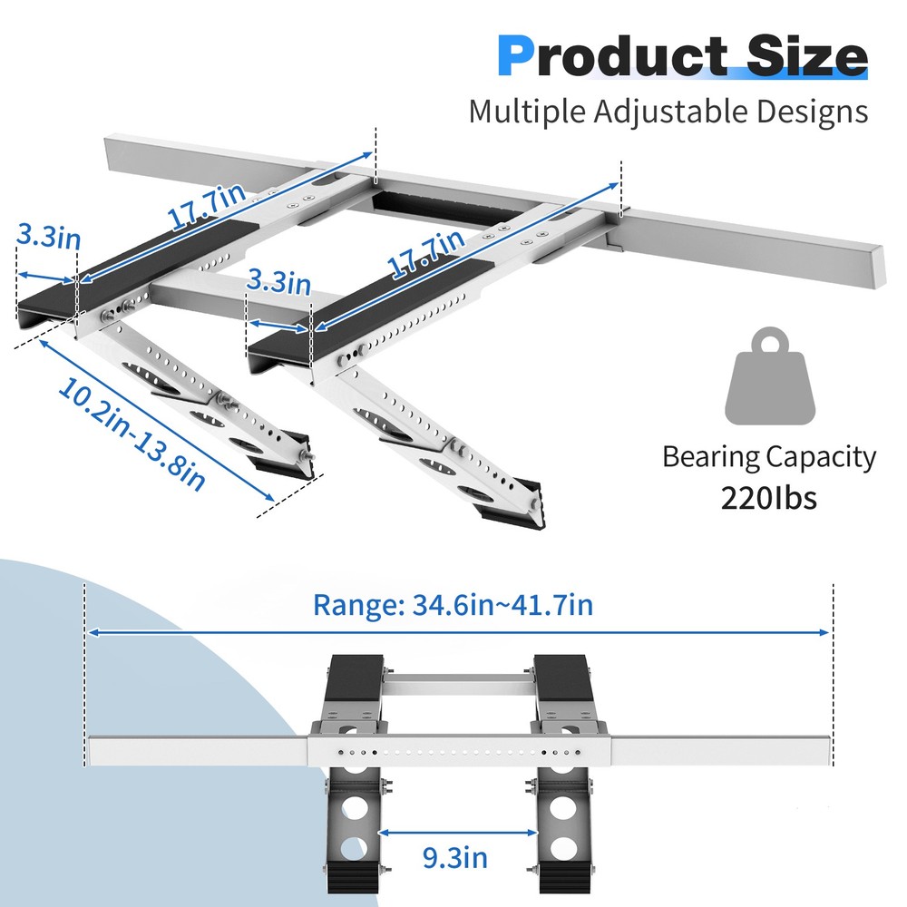 Adjustable Window AC Bracket,Upgraded Conditioner Support Bracket No Drill