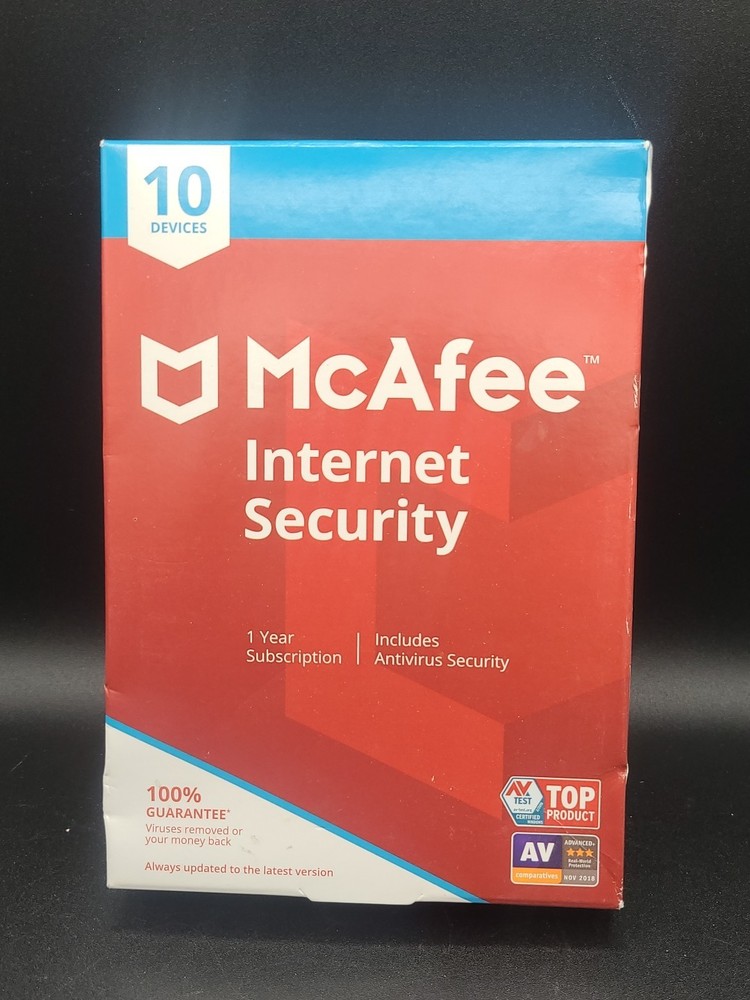 McAfee Internet Security 10 Devices, 1 Year Suscription.