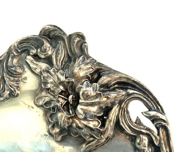 Apollo Silver Co Quadruple Plate 725 Baroque serving Tray Bread Dish Plate Oval