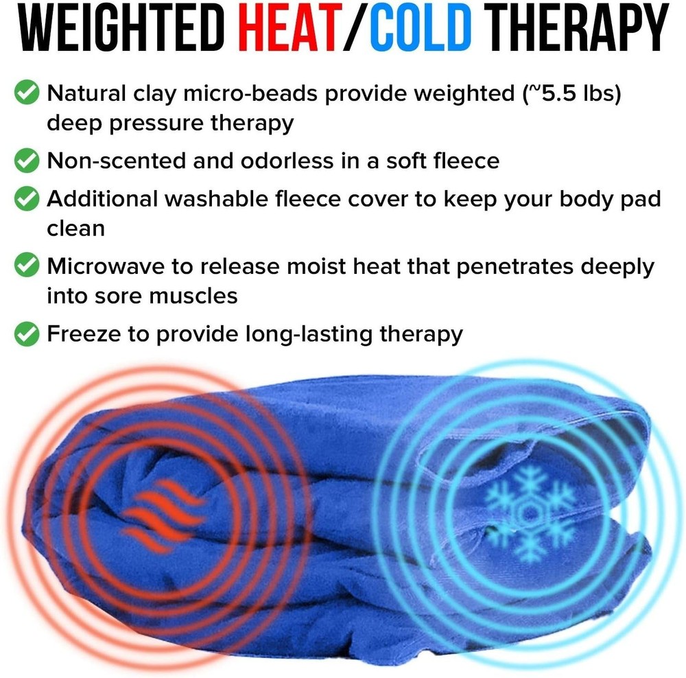 Microwaveable XL Heating Pad with Clay Beads - Extra Large Pain Relief Solution