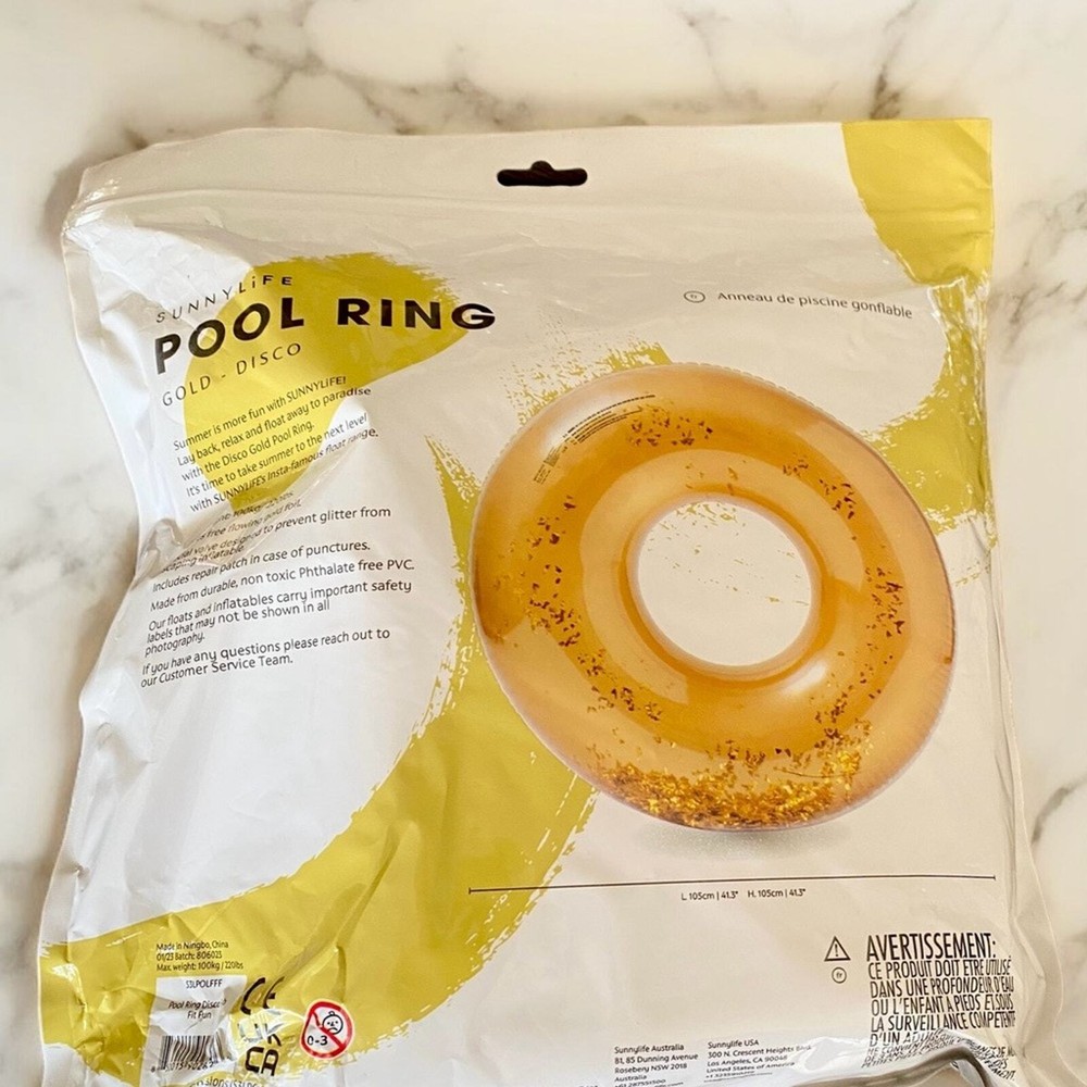 SUNNYLIFE Pool Ring Disco with Glitter NIP