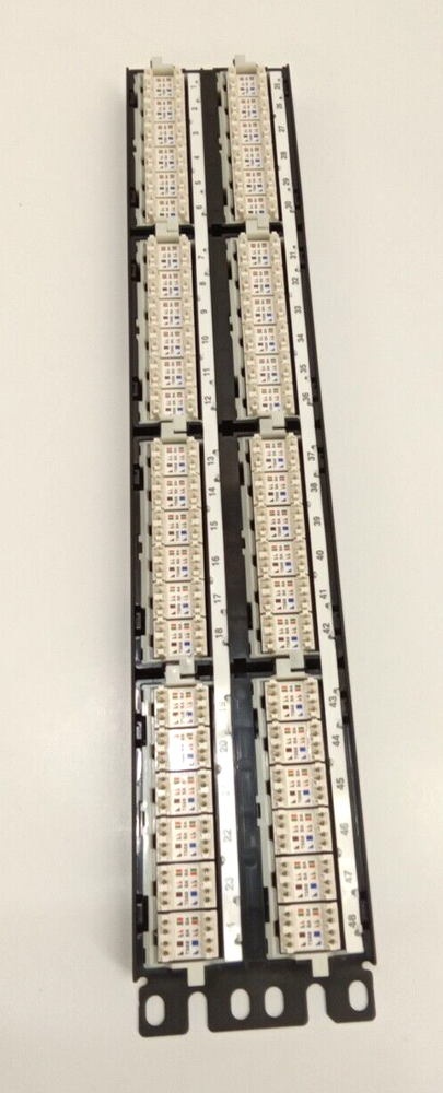 Panduit NK5EPPG48Y NetKey PunchDown Patch Panel Category 5E Flat 48-Port 2 RU