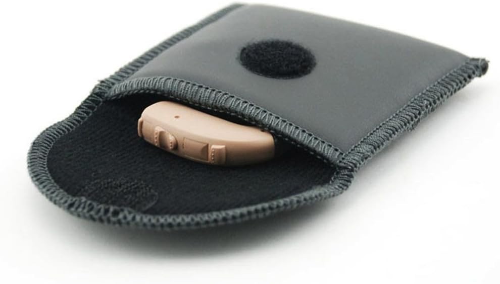 Versatile Protective Pouch for Hearing Aids - Soft Leather with Zipper Closure