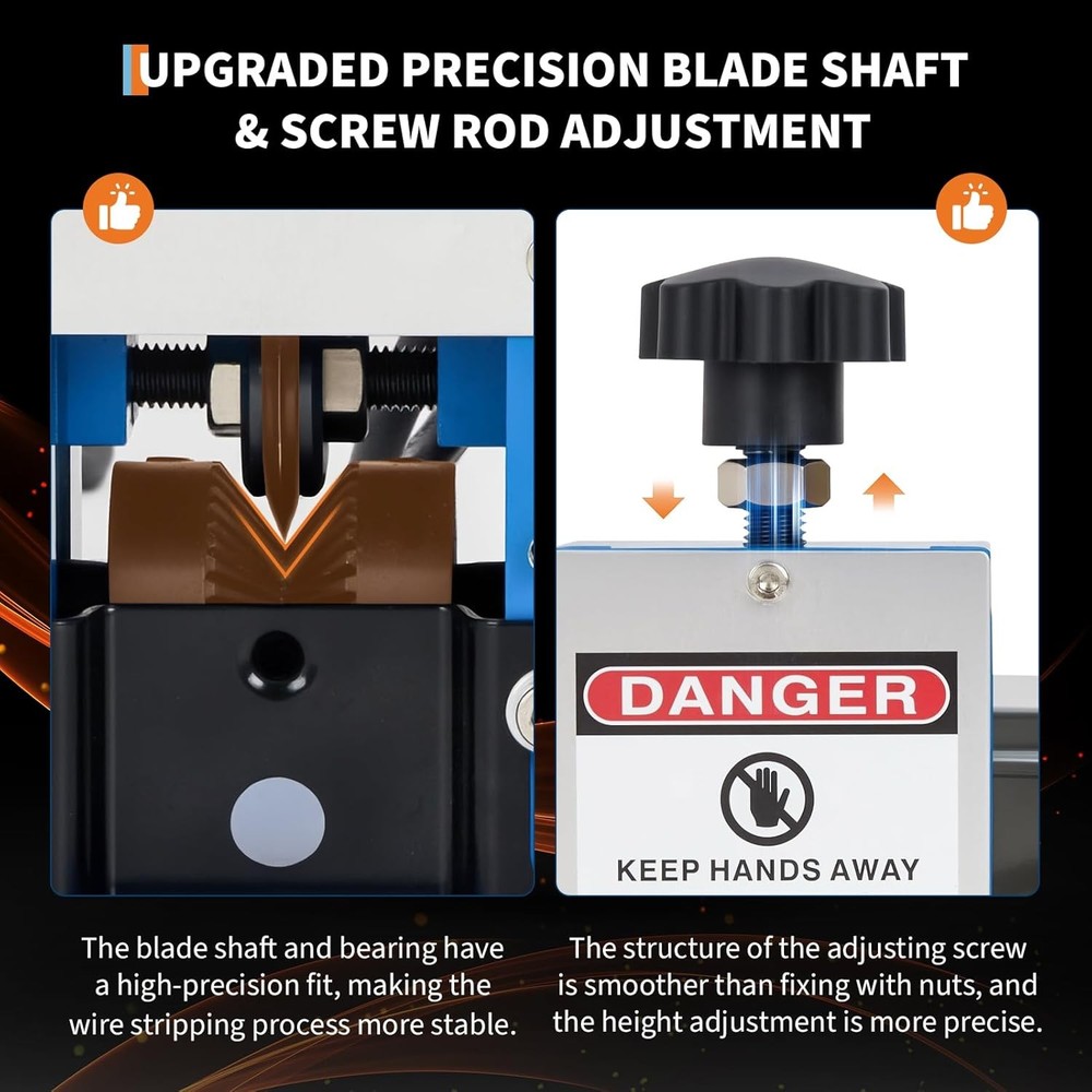 Electric Wire Stripper Machine 0.06-1in, 1-Channel Automatic Scrap Wire Stripper