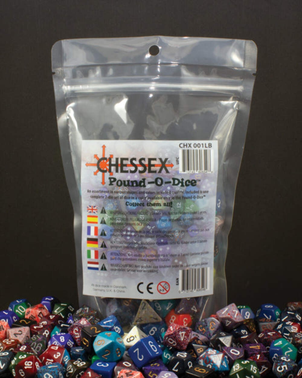 Chessex - Pound-O-Dice - Bulk (appx 100) Assorted Polyhedral Dice