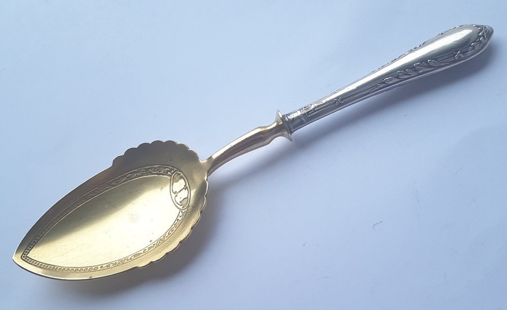Unusual Serving Spoon Silver around 1900 M795