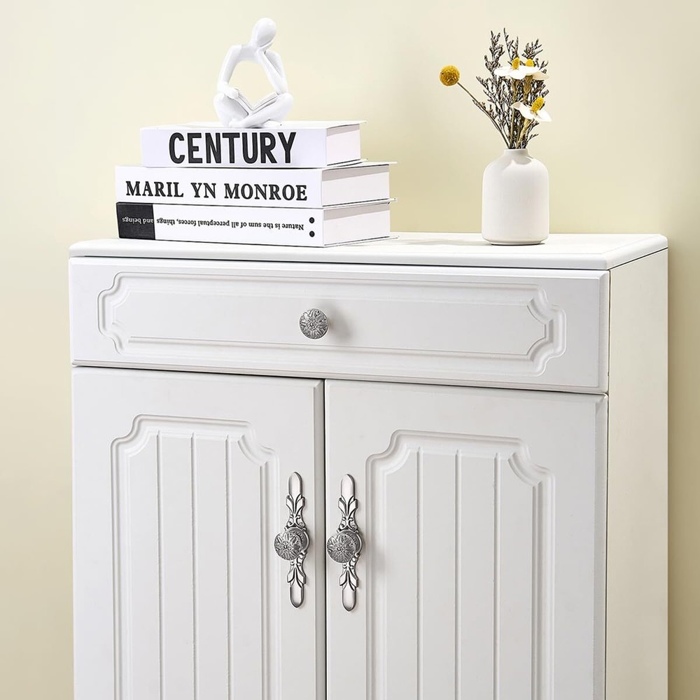 Round Cabinet Pulls- 20 Pack / 1.25 Inch32mm Brushed Nickel Drawer Knobs Mode...