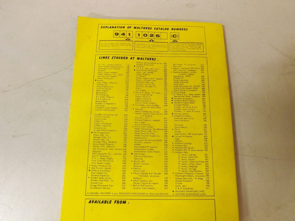 1975 WALTHERS HO RAILROAD CATALOG & Craft Train Reference Manual