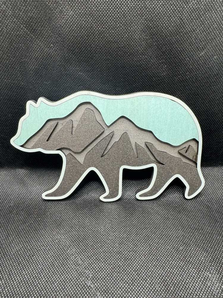 Laser Engraved Custom Wood Artwork - Blue Ridge Bear
