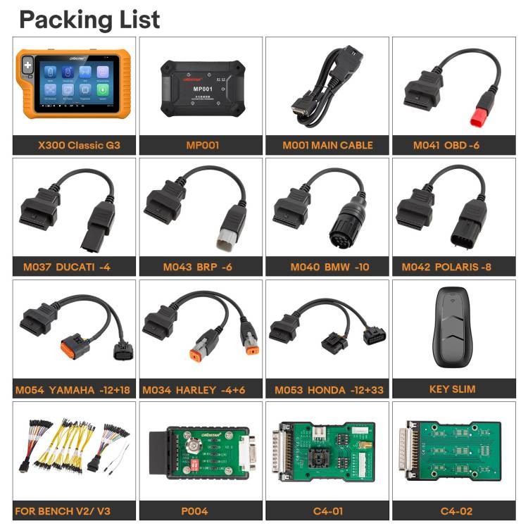 OBDSTAR X300 Classic G3 Full Version Support Cluster Calibration, E/C/U Flasher