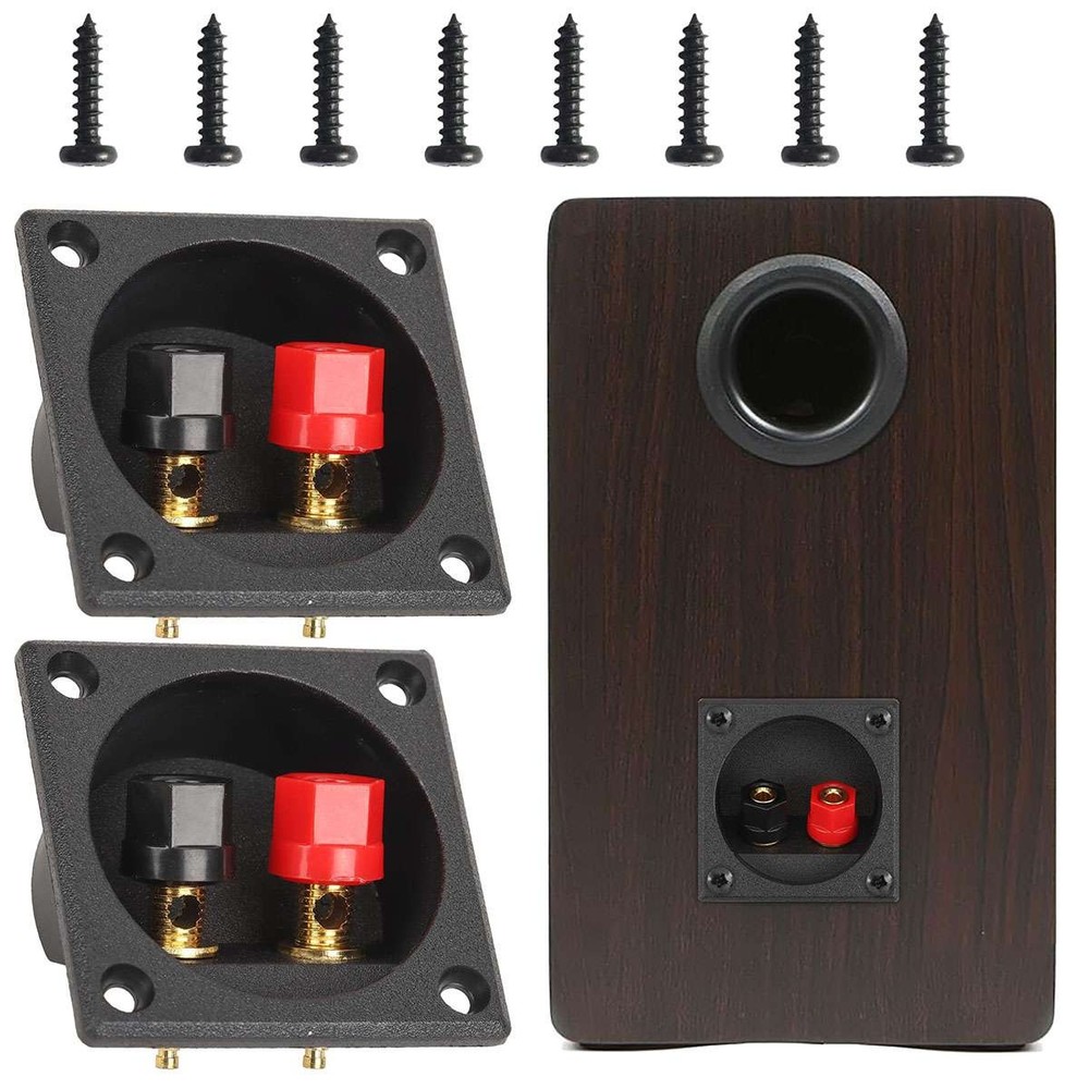 2PCS Speaker Box Terminal 2-Wire Round Spring Cup Connector Subwoofer Enclosure