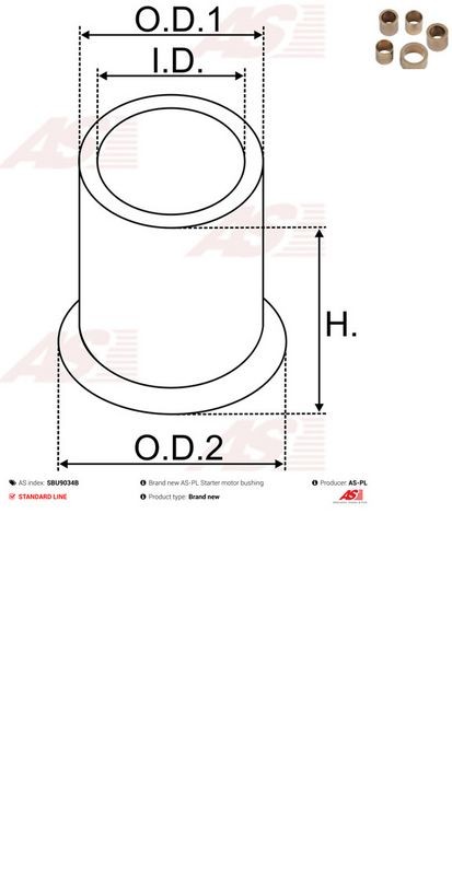FOR CAR STARTER SBU9034B BUSH, STARTER SHAFT