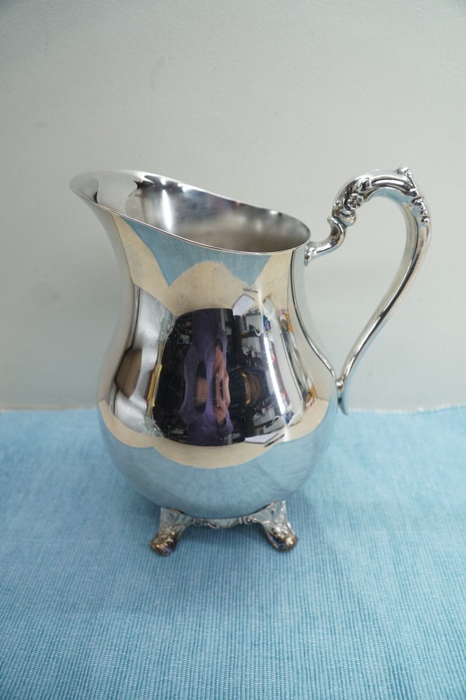 F. B. Rogers Silver Company Footed Water Pitcher / Ice Guard Lip