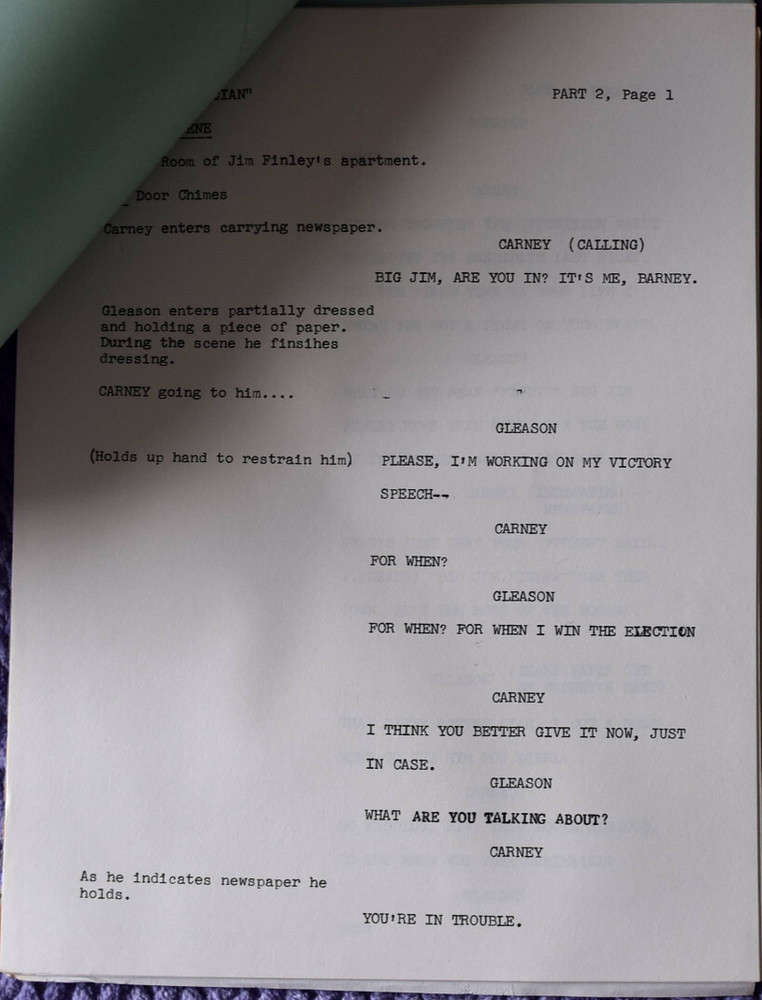 1966 " The Jackie Gleason Show " Original Screenplay Script