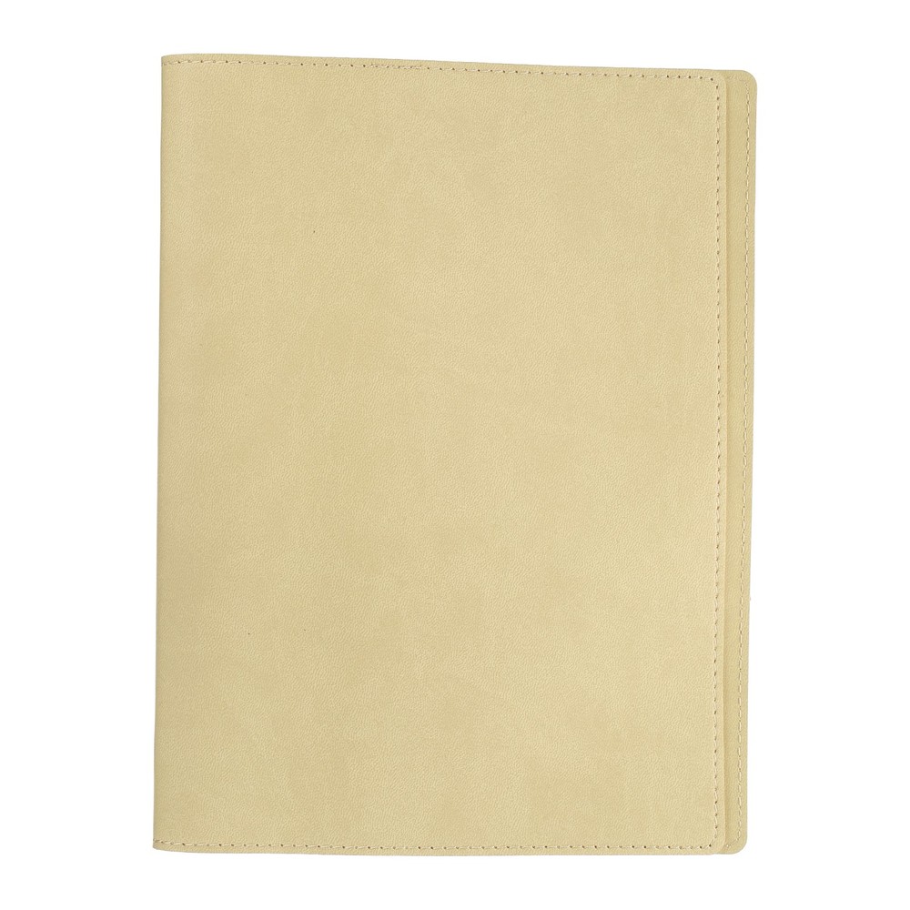 A5 PU Leather Binder Protector, 6 Ring Loose Leaf Notebook Protector, Yellow
