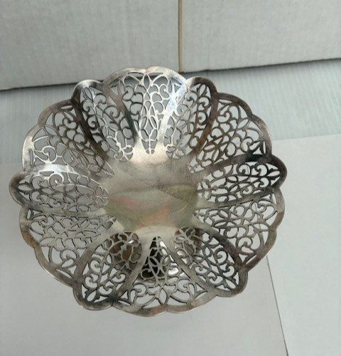 Silverplate Mesh Pedestal Candy Dish - vintage from International Silver Co.