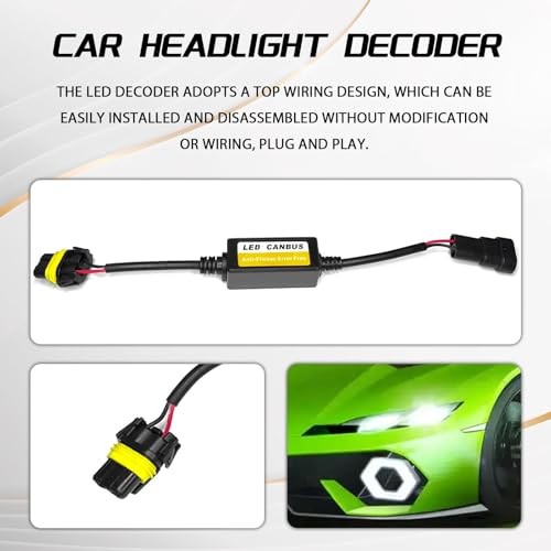 2PCS LED Headlight Canbus Decoder, Anti-flicker LED Headlight Conversion 9006