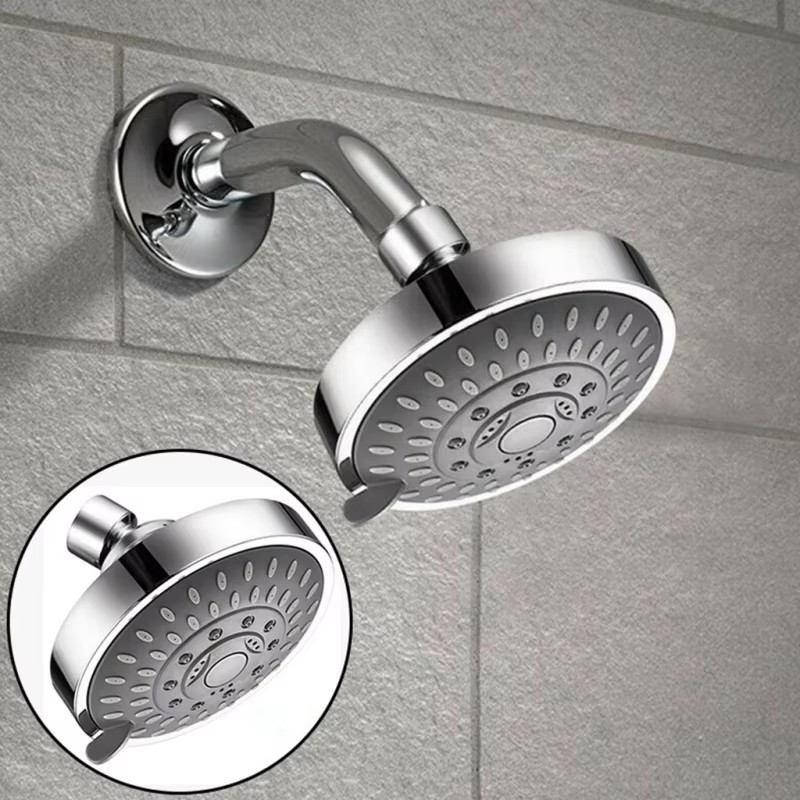 4" Chrome Finish 5 Function Shower Head High or Low Pressure With 5 Spray
