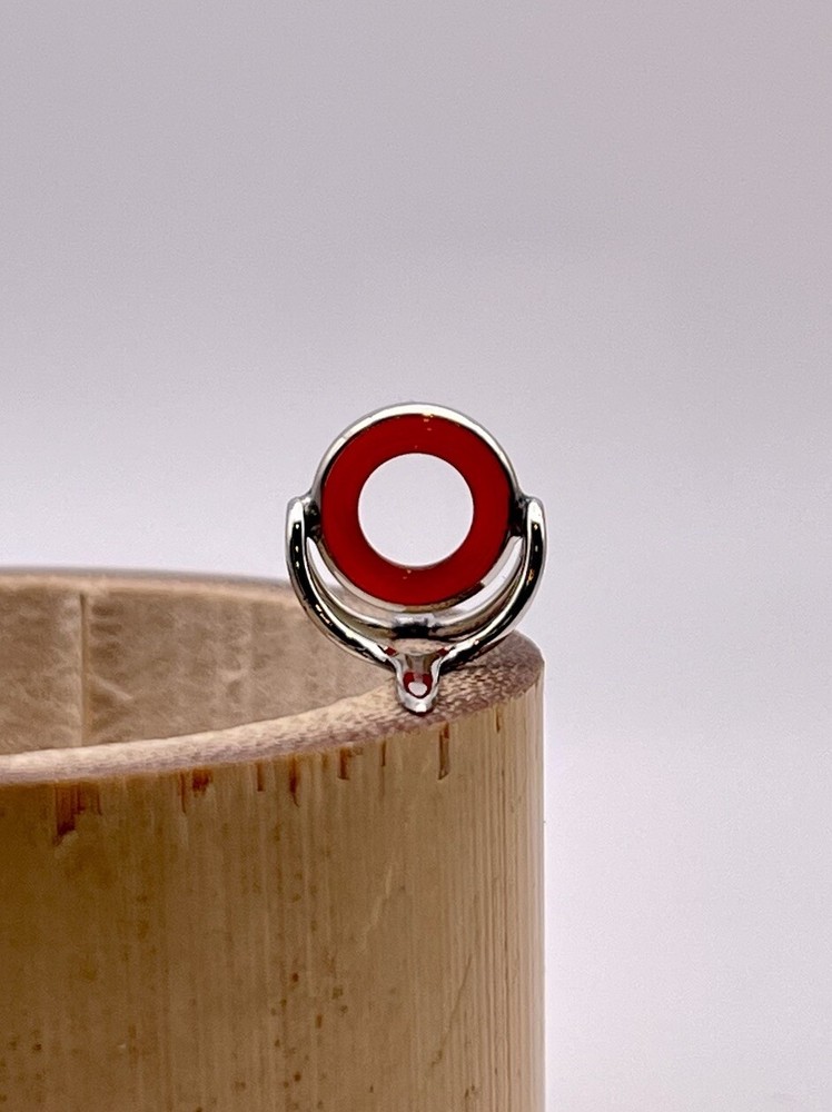 9mm Red Agate Fly Rod Stripping Guide / Bright Nickel Silver Frame