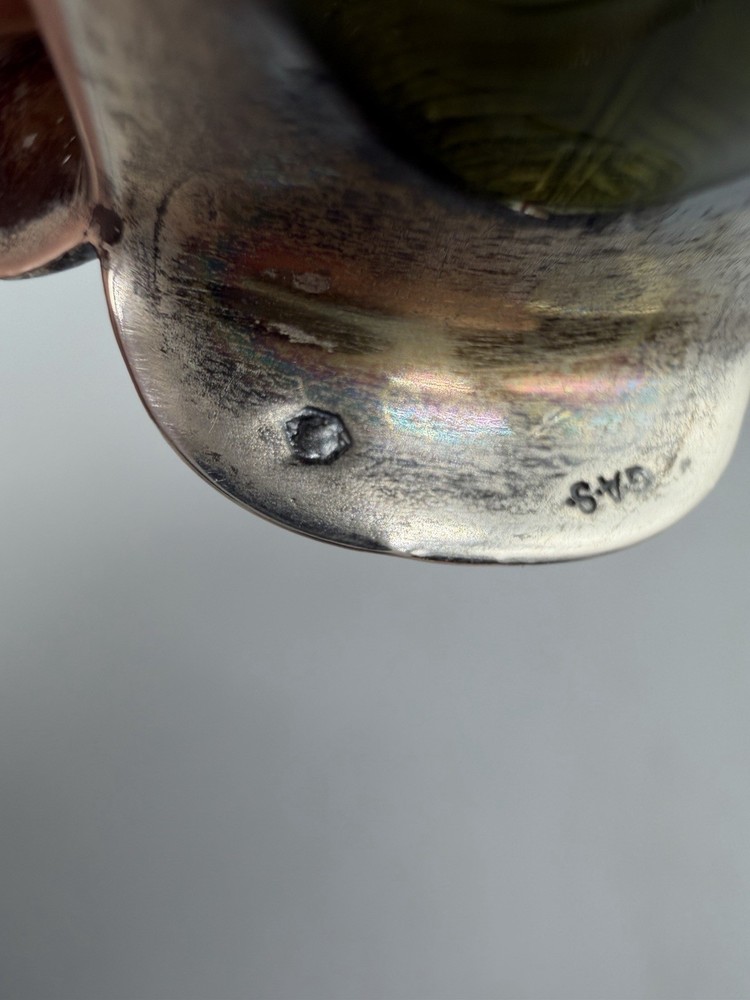 Austrian Art Nouveau Silver and Enamel Candlestick by Georg Adam Scheid, ca 1900