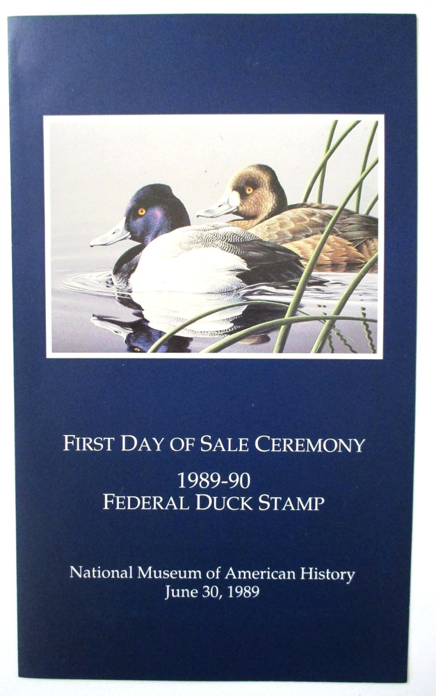 1989-90 Federal Duck Stamp First Day of Sale Ceremony Program - Lesser Scaup