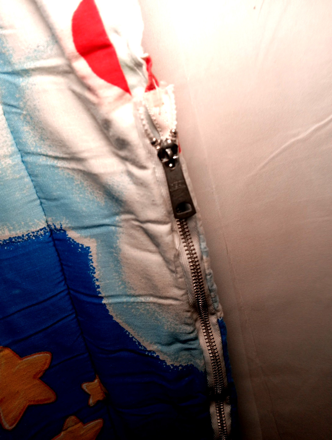 Vintage Care Bears Rainbow Sleeping Bag Kids Blue 1980 Sleepover Blanket Slumber