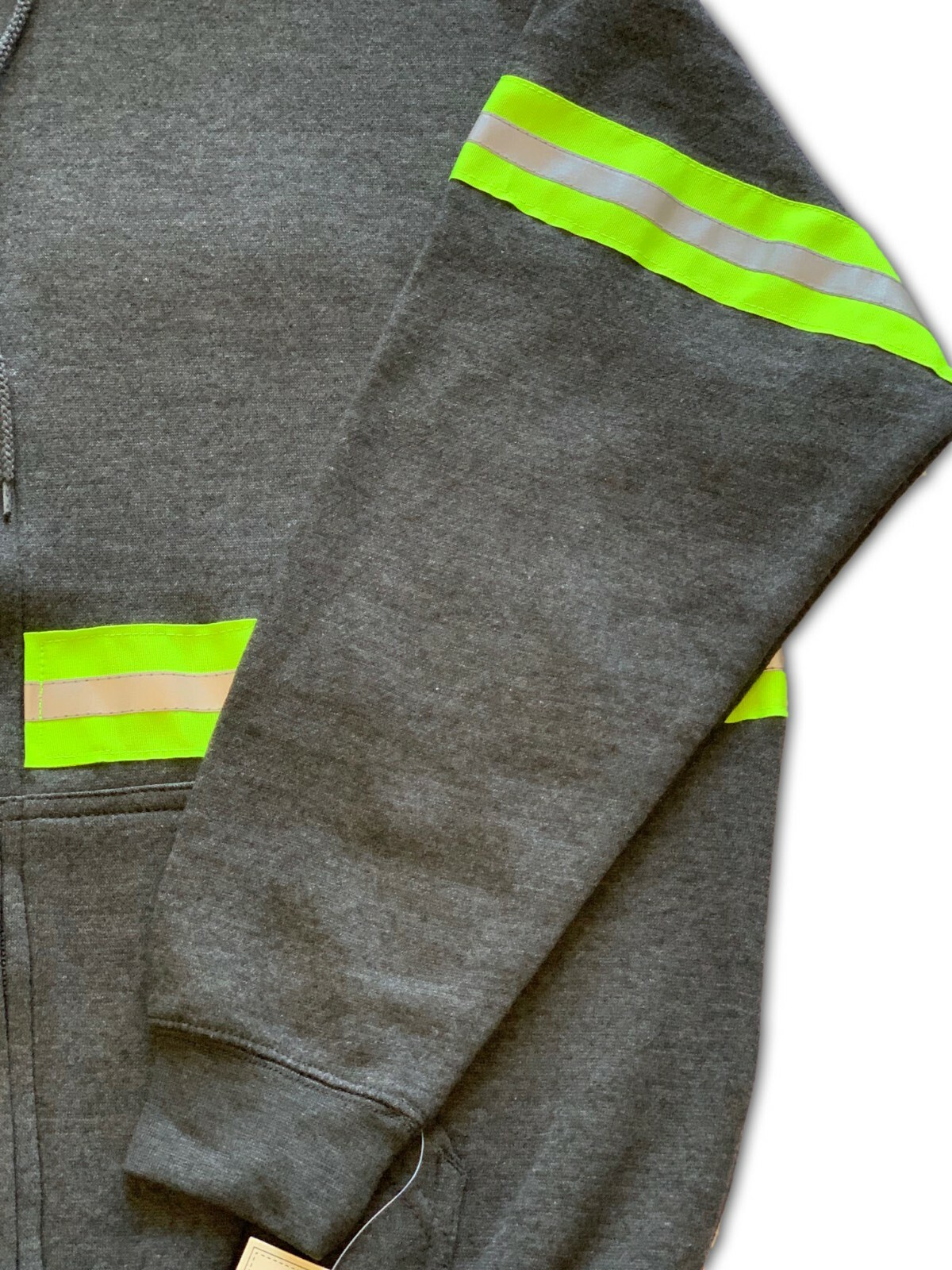 Hoodie Reflective High Visibility Hi Vis Safety Zip Front Work Clothes Uniform