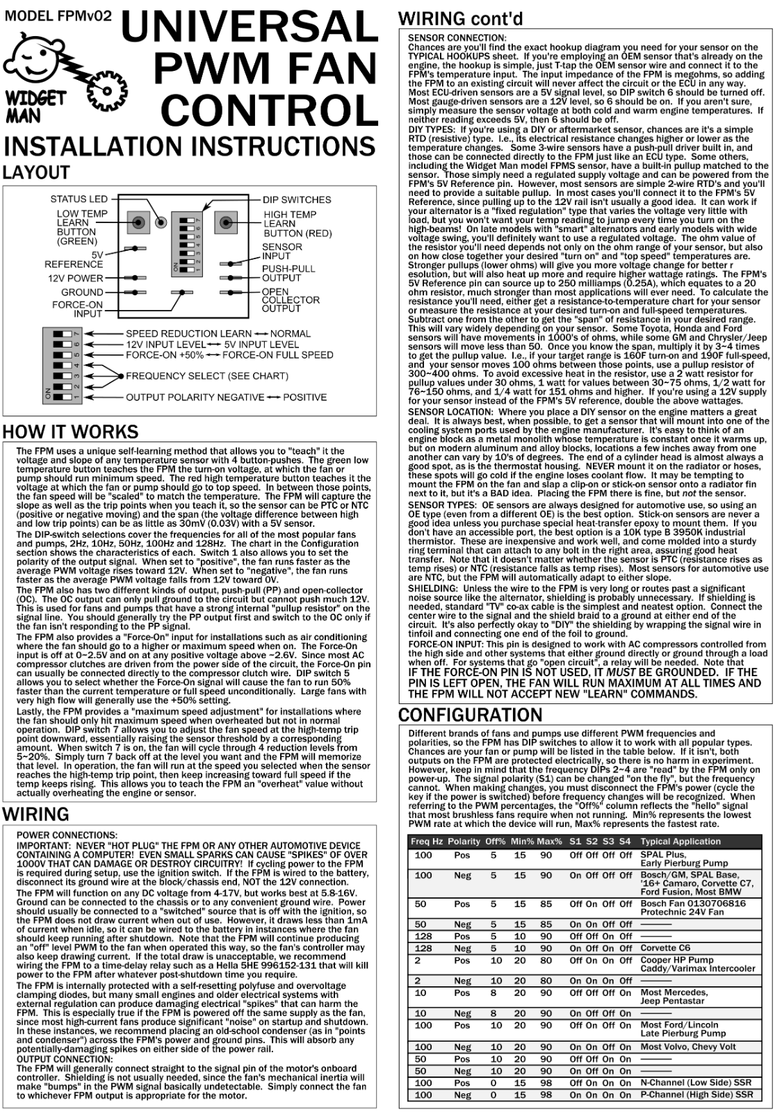 BRUSHLESS PWM VARIABLE FAN CONTROL, use existing sensor with SPAL and other BLDC