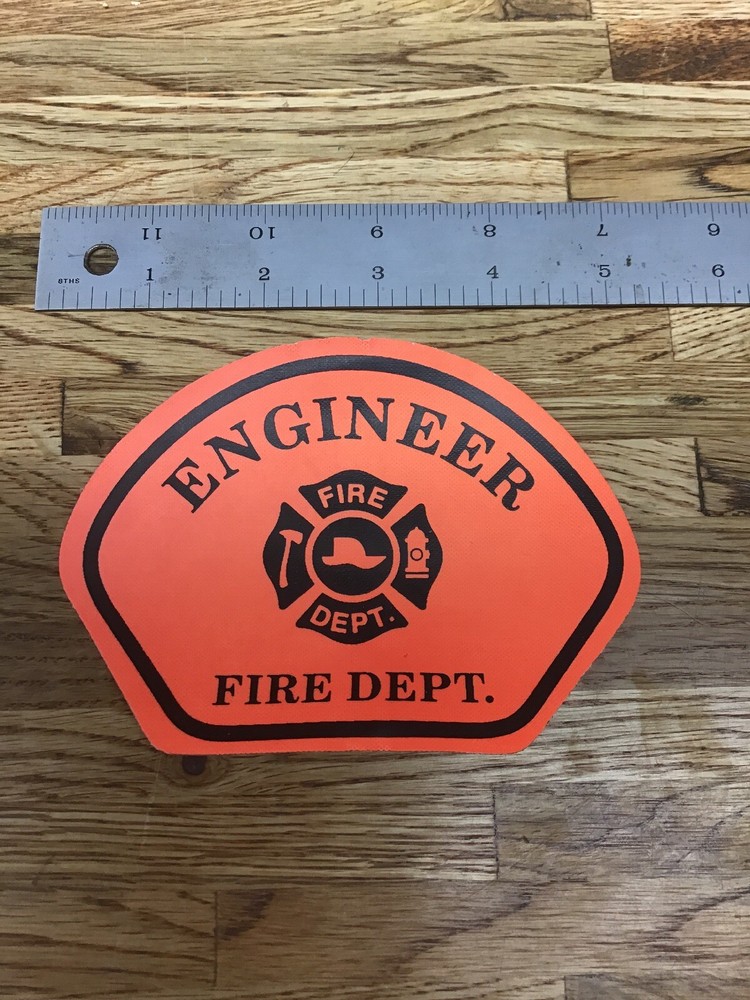 Engineer Fire Dept. Maltese Cross Red Firefighter Helmet Shield Decal B-7