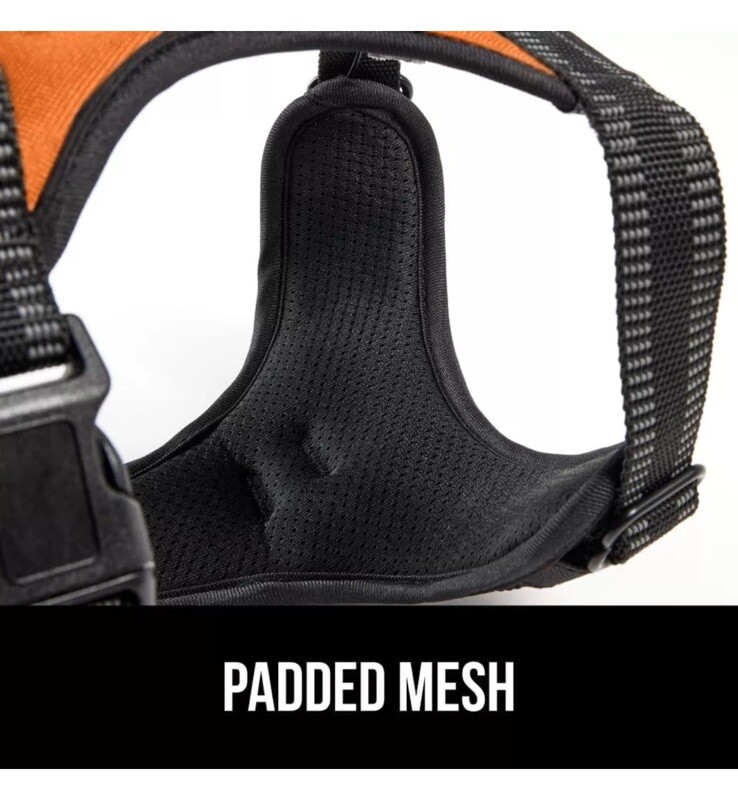 GORILLA GRIP DOG HARNESS- SIZE: LARGE - COLOR: ORANGE- NEW E34