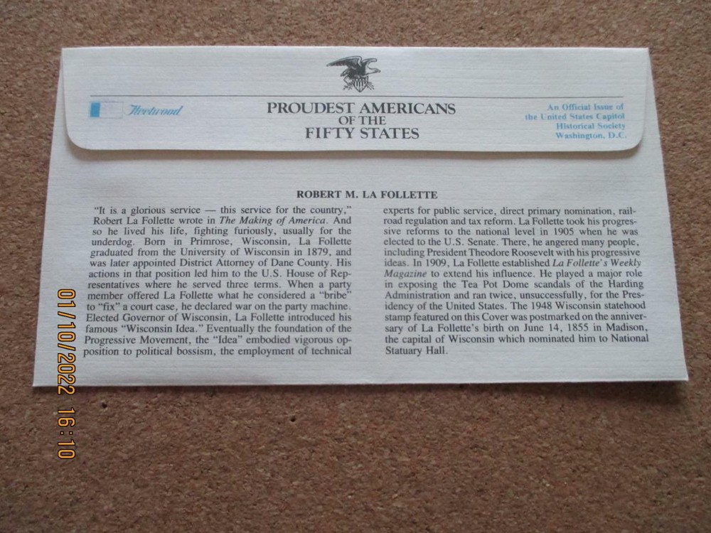 Wisconsin: 5 Various First Day Covers