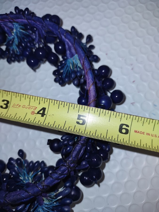 Navy BLUE beaded candle ring. For a 4.5" pillar candle