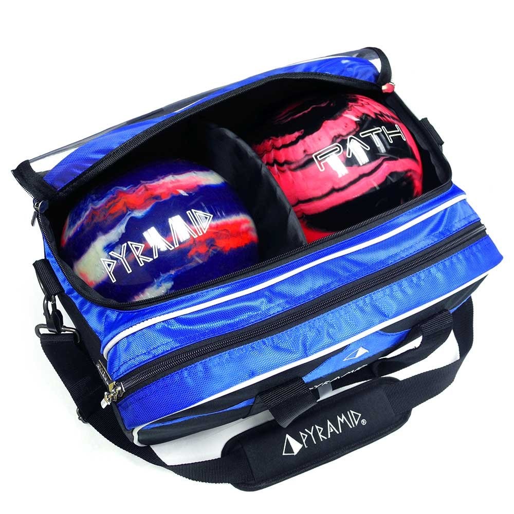 Path Double Tote Plus Clear Top Bowling Bag (Holds Shoes)