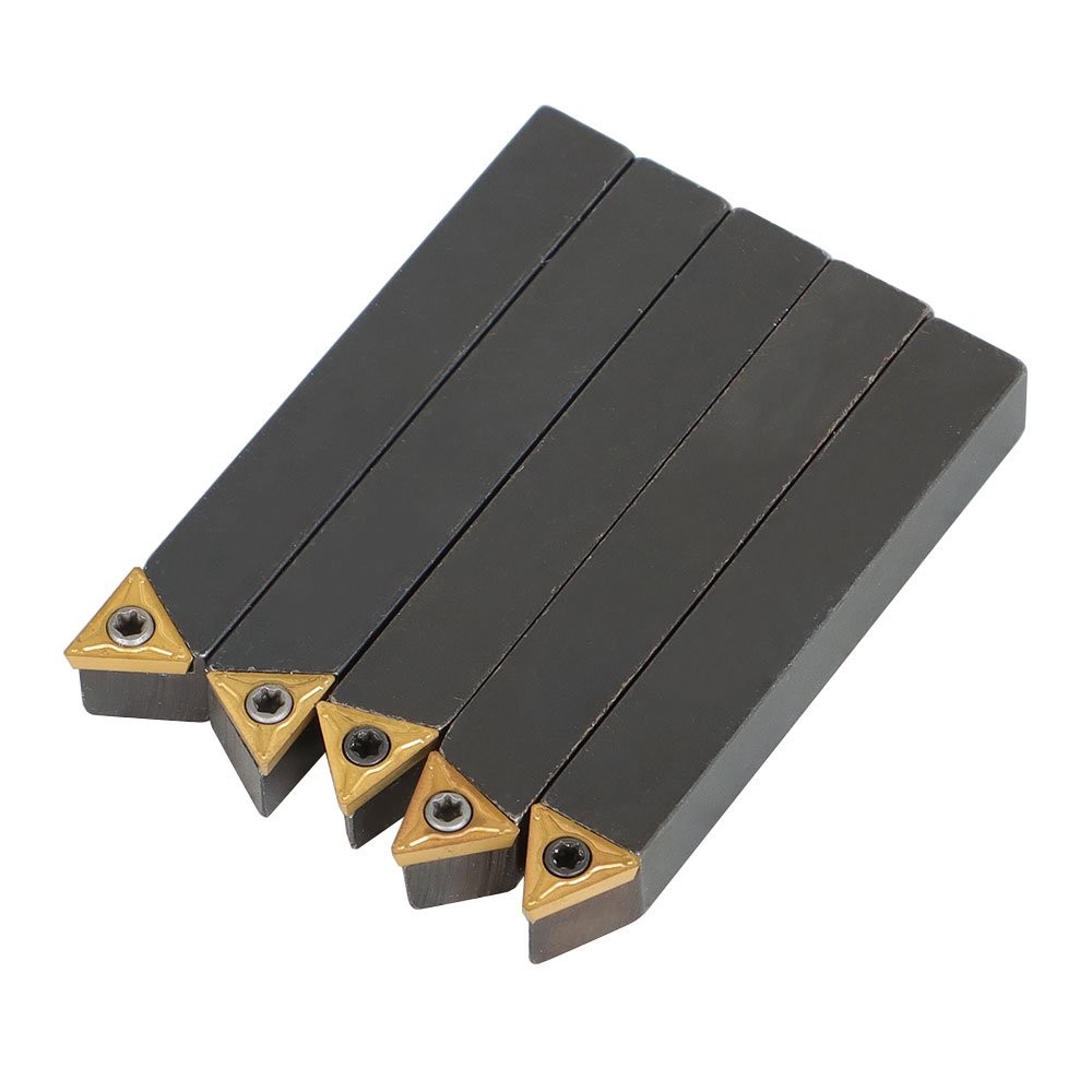 5 Pcs 3/8" Indexable Carbide Insert Turning Tooling Bit Holder Set For Lathe