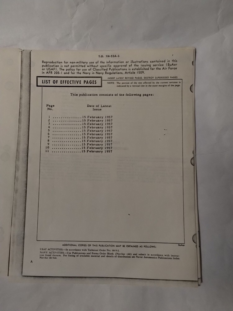 Hiller Helicopters USAF Series H-23C Basic Weight Checklist & Loading Data-Copy