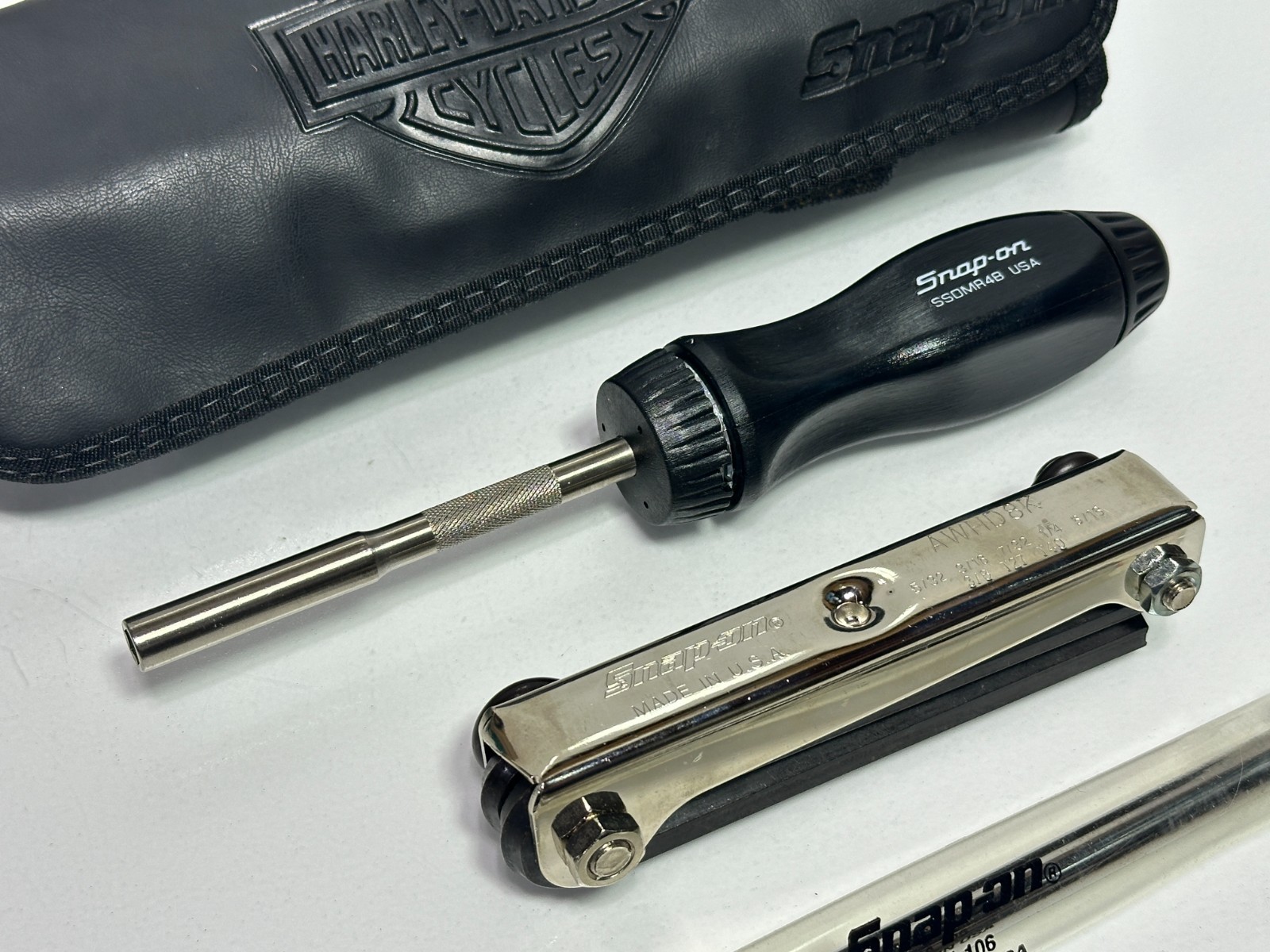 Harley Davidson Snap-On Tools USA SSX2028 Tool Screwdriver Kit Leather Pouch Bag